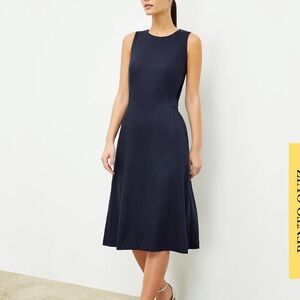 M.M.Lafleur Navy Estela A-Line Sleeveless Dress Everyday Twill | 4